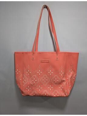 Vera Bradley Tote Shoulder Coral Pink Laser-Cut 13”x13” Carrying Travel Bag